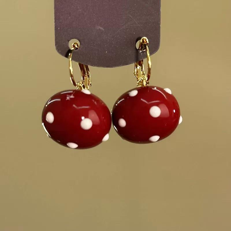 Ancola Silver Needle Red Heart Earrings – Fashionable, Luxurious & Elegant for Autumn/Winter 2025