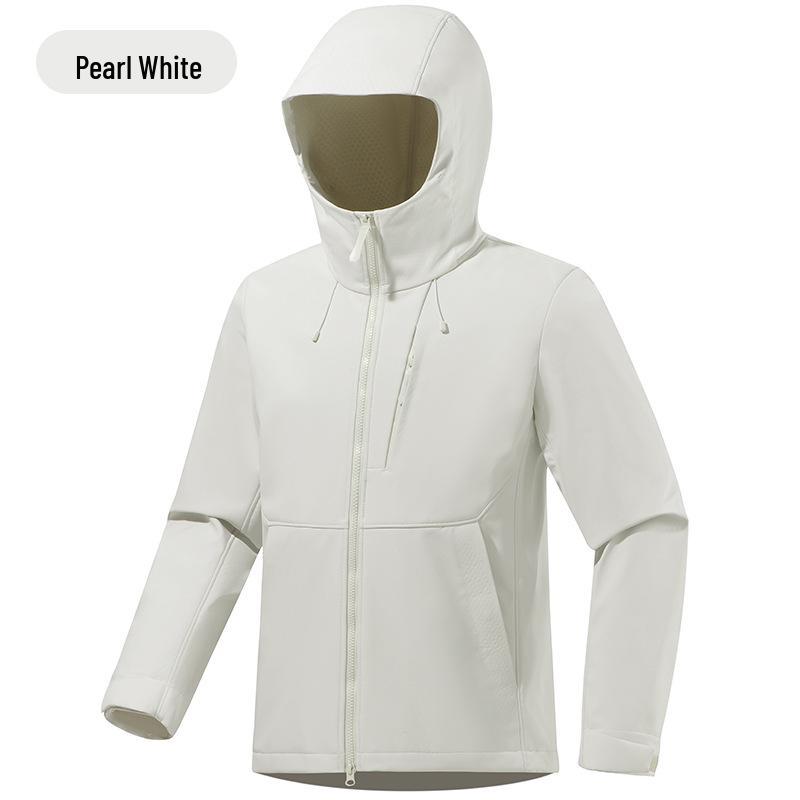 Unisex Plaid Fleece Softshell Hooded Jacket: Windproof, Waterproof, Breathable, Warm for Spring/Autumn Outdoor Activities