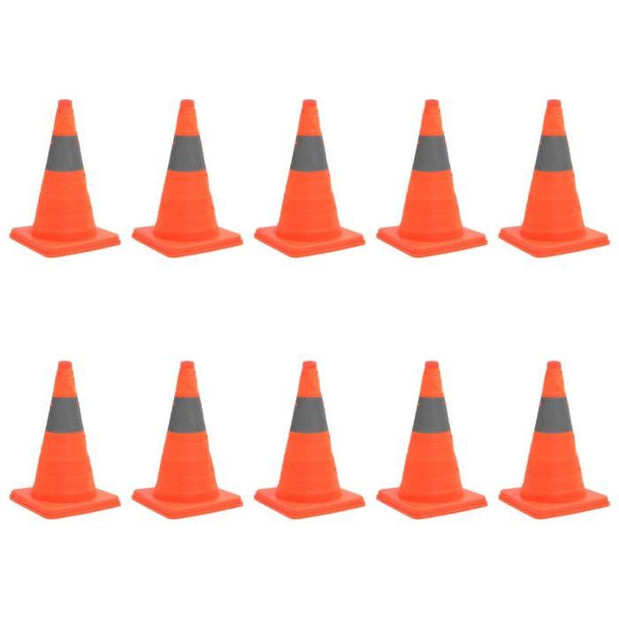 Cônes de signalisation escamotables 10 pcs 42 cm