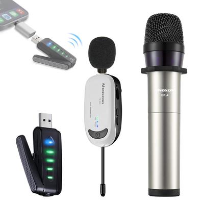 Belaidis mikrofonas USB ALVOXCON Smeigtukinis mikrofonas Rankinis mikrofonas iPhone mikrofonas Du mikrofonų tipai įtraukti Belaidis mikrofonas 2 žmonėms