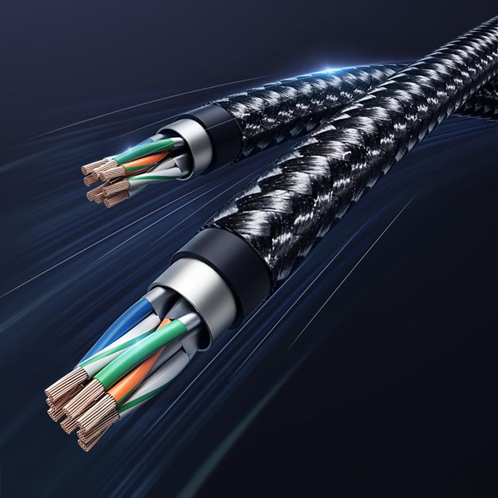 UltraShield Cat8 Ethernet Cable, 1.5m - High-Speed RJ45 Network Cable, Durable Copper Core – Black