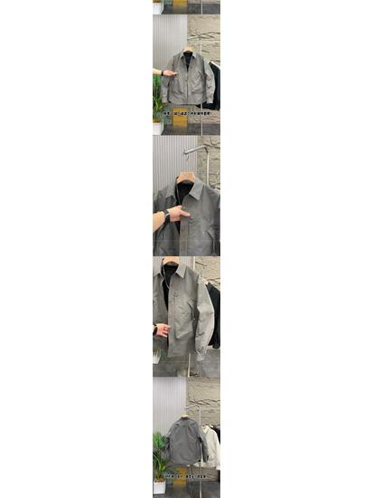 Men's Fashion Trend Loose Workwear Jacket: Spring & Autumn Casual Windbreaker with Turn-Down Collar