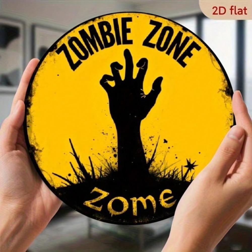 Zombie Hand Metal Sign Halloween Wall Art Vintage Decor