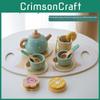 Children's Wooden Ice Cream Shop Pretend Play Dessert Set With Realistic Tea Accessories