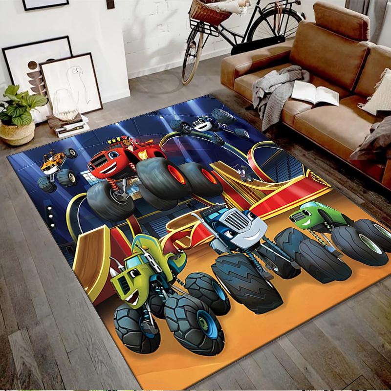 1pz Tappeto Area Stampato Design Blaze e le Macchine Mostro per Camera da Letto Soggiorno Decorazione Casa Tappeti Tappetino Tappetino Antiscivolo Tappeto per Comodino