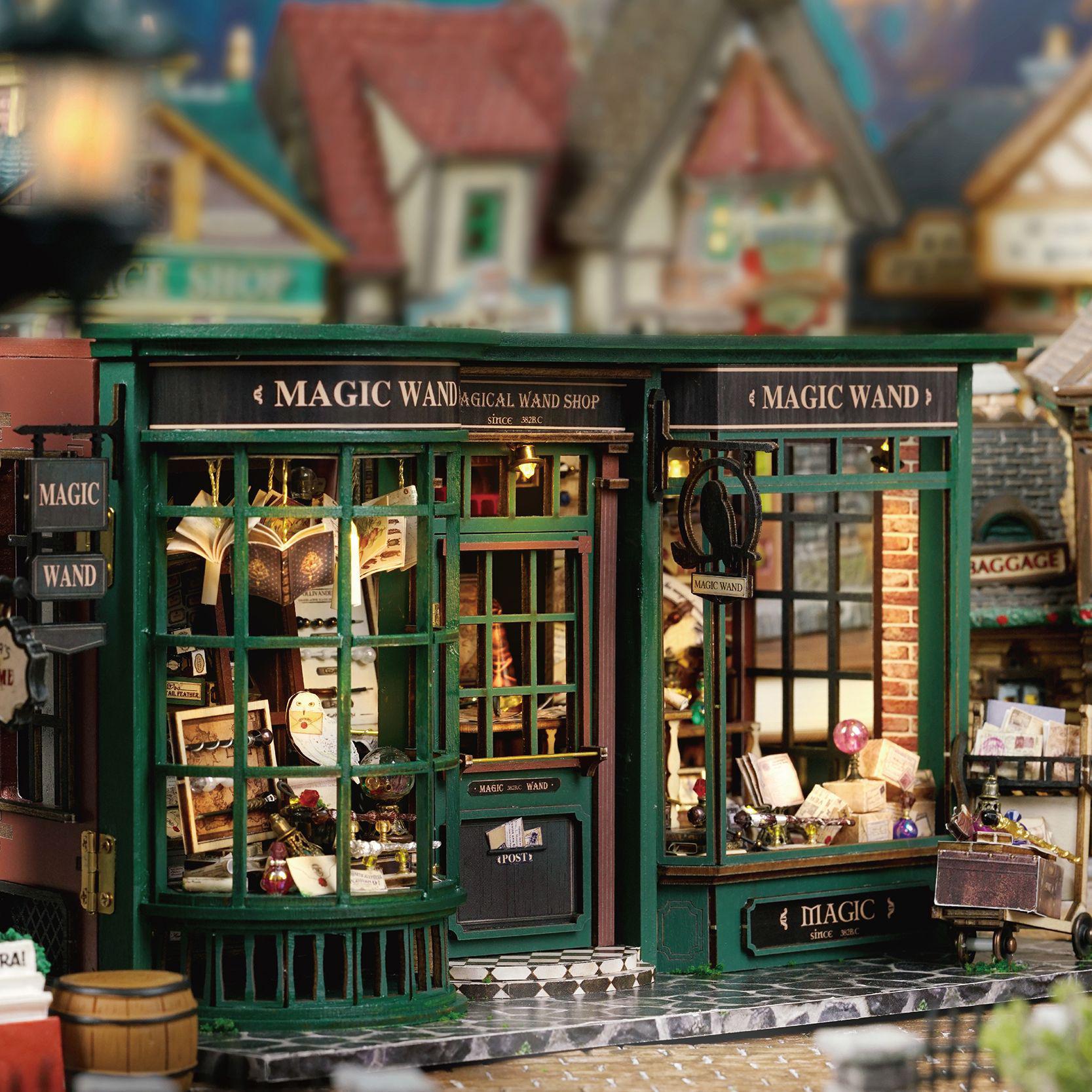 

Handmade DIY Miniature Wooden House Model - Magic Street Ornament for Kids Birthday Gift