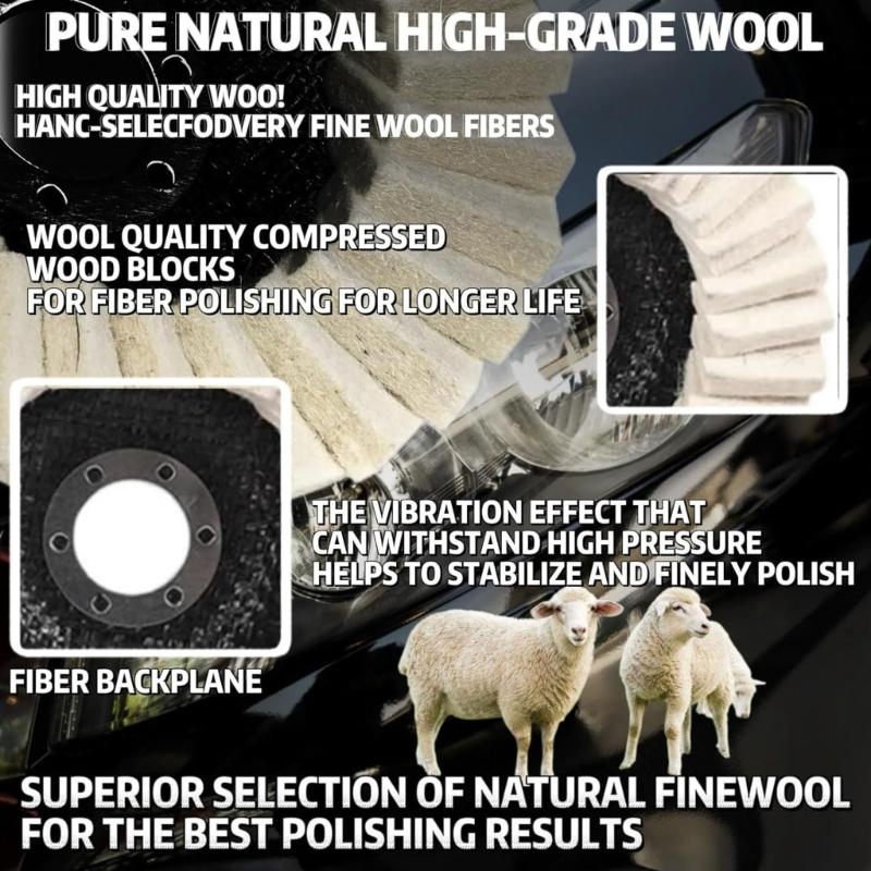 Anti Still Polishing Discs with Enhanced Contact Area 125MM Grinder Attachment Polishing Disc set for Oxidation Removal