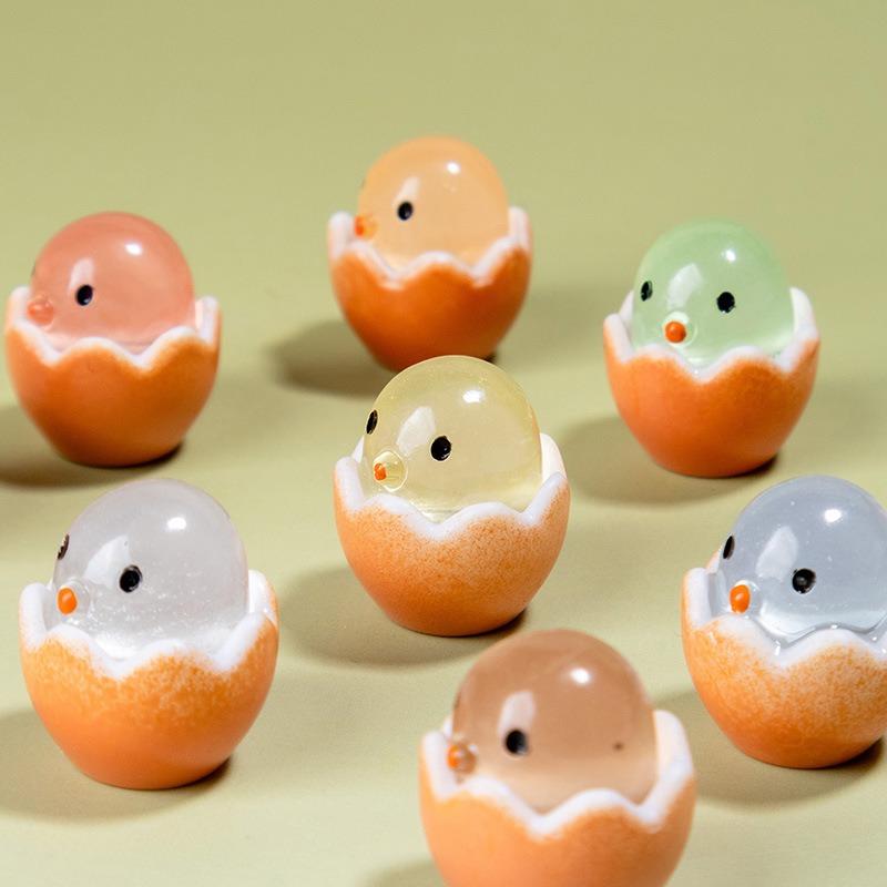 Luminous Eggshell Chick Toy, 10pcs Kindergarten Gift, DIY Resin Micro Landscape Decor, Children's Product