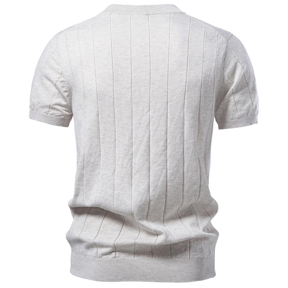 AIOPESON T-shirt a Righe 100% Cotone da Uomo Colore Unico Girocollo Morbidezza al Tatto Comode Casual Abbigliamento Estivo Top