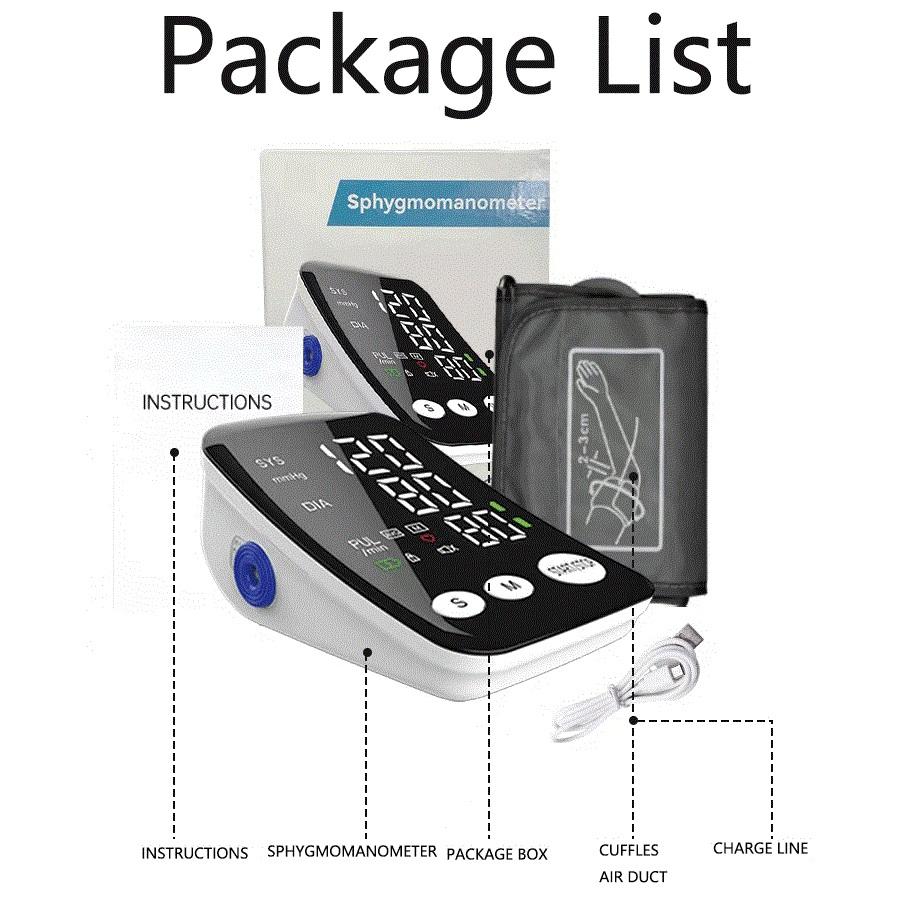 

Новый большой светодиодный автоматический портативный измеритель артериального давления на плечо, монитор АД, цифровой монитор артериального давления, акция чёрный
