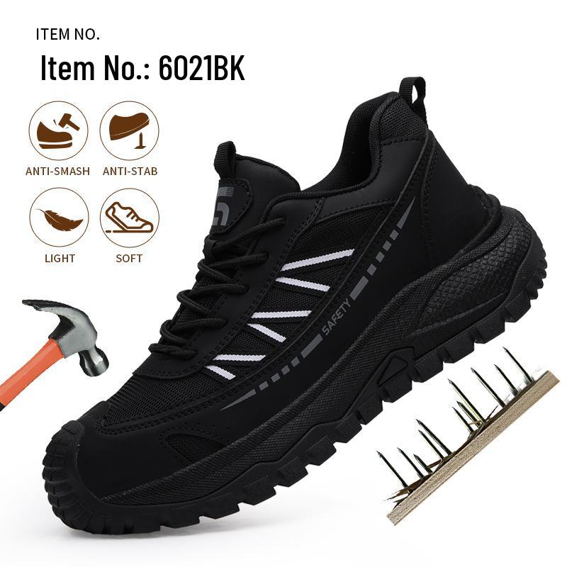 Men's Summer Breathable Safety Shoes: Anti-Smash, Anti-Puncture, Wear-Resistant for Long Hours on Construction Sites