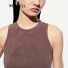 MO&Co. Women's Studded Letter Distressed Slim Fit Tank Top