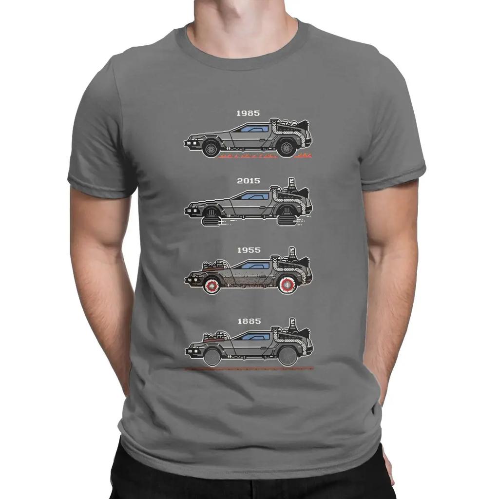 Men T-Shirts Retro Style Back To The Future Leisure Cotton Tee Shirt Short Sleeve T Shirts Round Neck Tops Plus Size