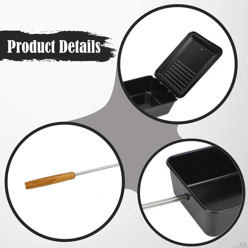Campfire Popcorn Popper,Popcorn Maker Portable with Wooden Handle Nonstick Cooking Pot Grill Pan for