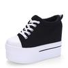 Fashion Wedges Canvas Shoes Woman Platform Vulcanized Shoes Hidden Heel Height Increasing Casual Shoes female chaussure femme