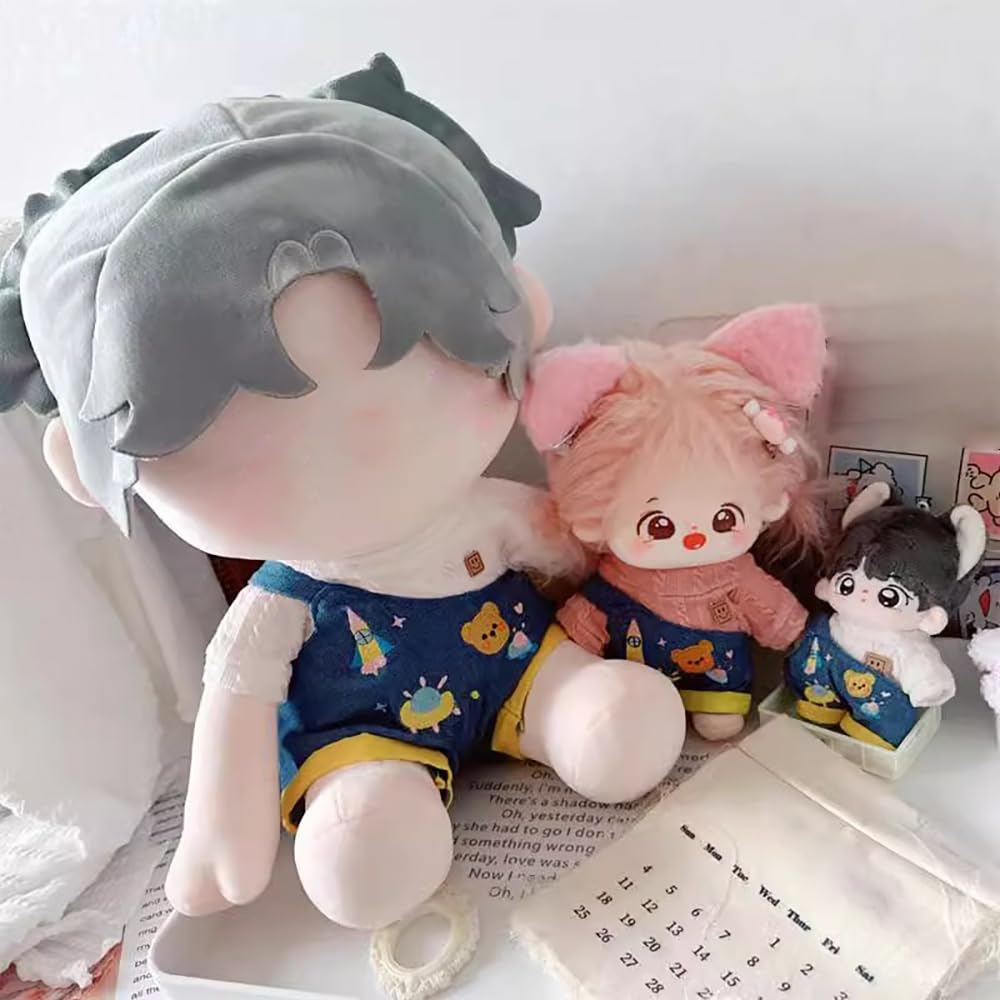 Niannyyhouse Brinquedo de Pelúcia de 10cm com Padrão de Desenho Animado Suéter de Malha Vestido Suéter Acessórios de Boneca de Algodão para Fantasia (Azul)