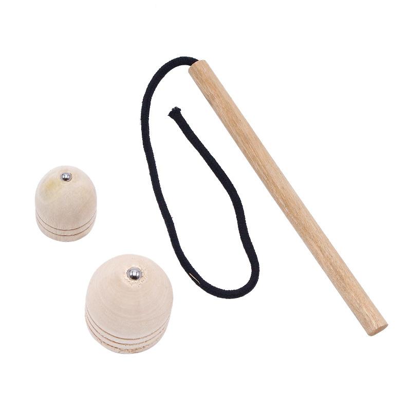 1 Набір Іграшка Гіроскоп на Палець Дзиґа Обертовий Конусоподібний Форма Батіг Дерев'яна Ностальгія Китайська Традиційна Іграшка Дитячі Іграшки
