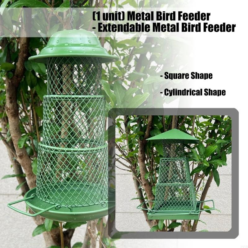Heavy Duty Metal Hanging Wild Bird Feeder Squirrels Proof Large Roof Large Tray for Garden Outdoor Bird Feeder