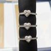 Huitan Shiny Silver Color Heart Rings for Women Simple and Stylish New Trendy Wedding Female Rings  Fashion Party Gift Jewelry