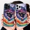 Colorful Night Flowers Purple For Iphone 16 Plus 15 14 13 12 Mini 11 Pro Max X XS XR 7 8 Plus 2022 Tempered Glass Phone Case