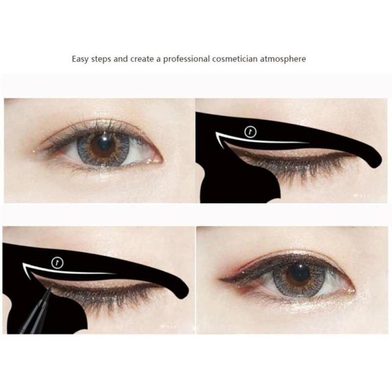 2 Sets of Cat Line Mold Pro Eye Makeup Tool Eye Liner Template Shape Model Eyebrow Shadow Wholesale Make Up Accessories
