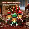 Mini Snowman Lantern with Hats And Scarves Christmas Flickering LED Candles Winter Small Snow Man Table Centerpiece for Holiday Party Favors