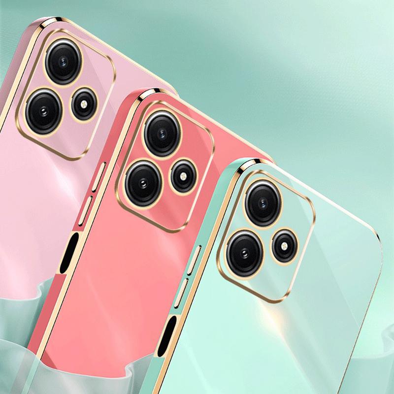XINLI For Xiaomi Redmi Note 12R 5G TPU Cover Electroplated Phone Case with Ring Kickstand