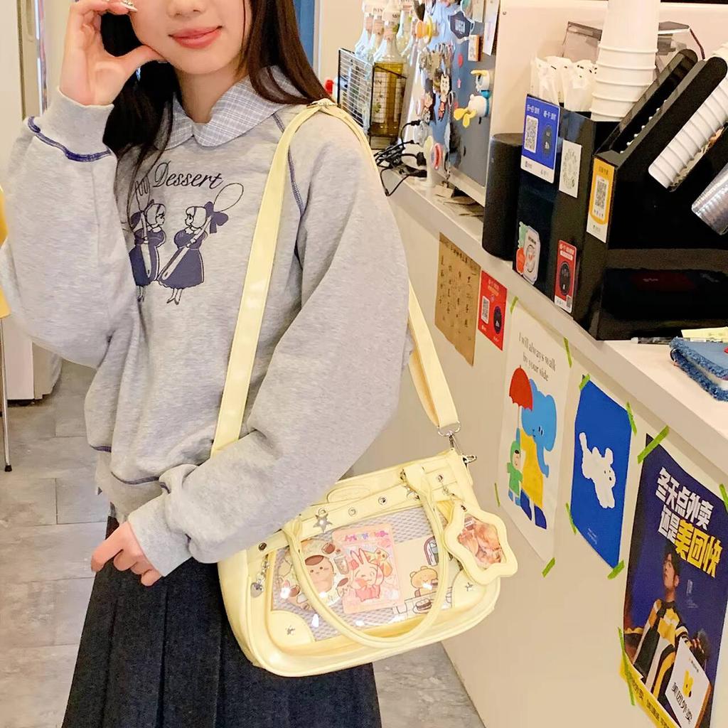 New Y2k Cute Anime Ita Bag JK Two-dimensional Crossbody Bag Lolita Girl Transparent Shoulder Bag Otaku DIY Comic Display Handbag