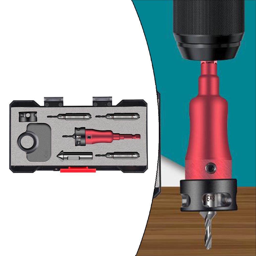 Multifunctional Countersink Drill Bit Set with 8mm and 10mm Blades for Precise Wood Cutting and Chamfer Milling