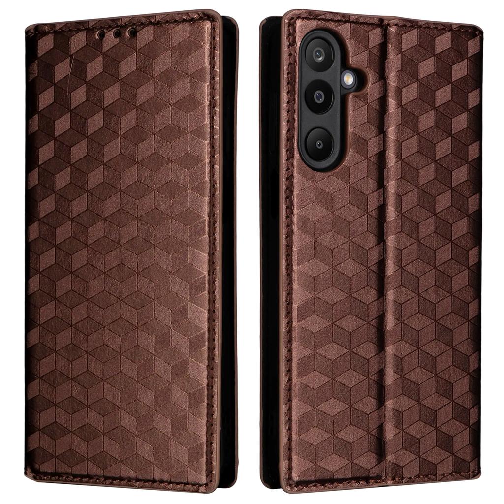 For Samsung Galaxy M16 5G/F16 5G Case Wallet Rhombus Imprinted Leather Phone Cover