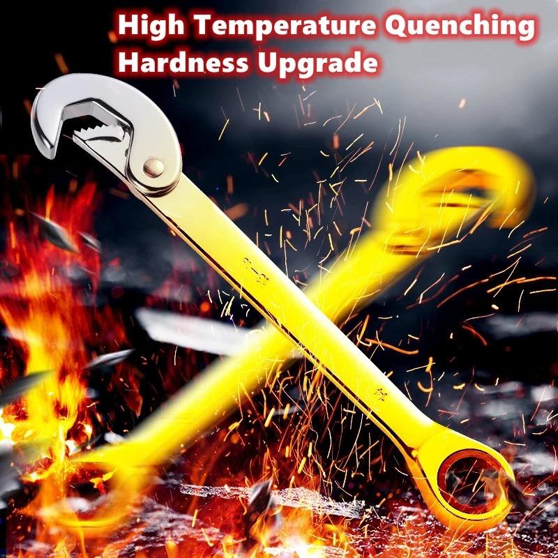 Universal 72-Tooth Ratchet Wrench Double Headed Labor Saving Adjustable Large Open End Wrench Steel High Hardness Repair Tools