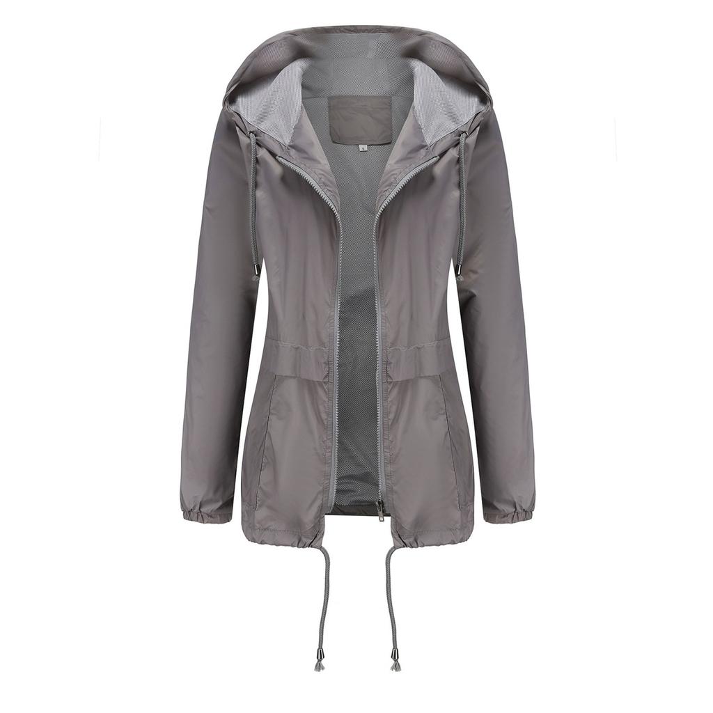Women's Hooded Lightweight Outdoor Jacket Thin Solid Color Submachine Jacket