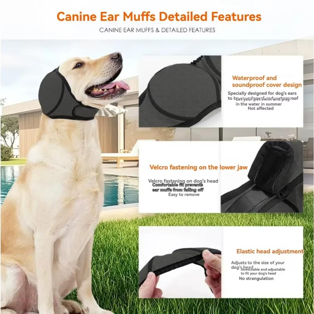 Anti-noise Dog Ear Covers Noise Reduction Pet Ear Muffs Head Cover Dog Calming Earmuff  Swimming