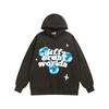Graffiti Letter Foam Fleece Baggy Sweatshirts Męskie Oversize High Street Casual Hooded Hoodie Unisex Pullover Loose Hoody