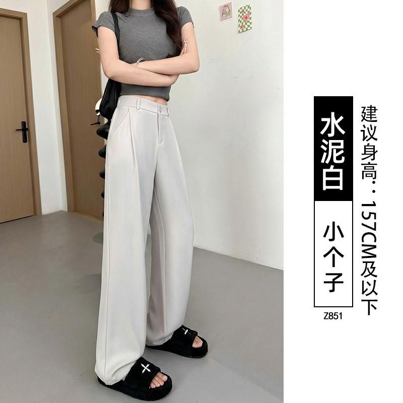 Womens High-Waisted Wide-Leg Straight Trousers Office Work Pants Casual Elegant Business Chic