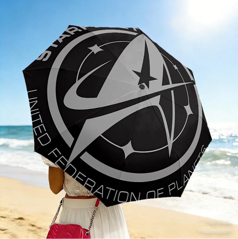 Starfleet Command Portable 3 Folds Umbrella Portable Windproof Folding Rain Umbrella For Travel Outdoor Sun Protection Travel Outdoor Gift