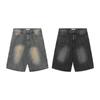 APOSTROPHE COMMA Horizon Middle Wide Denim Shorts_Washed Black