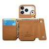 For iPhone 17 Pro Max Case D-Ring Holder Leather + PC + TPU Phone Cover with Wallet Kickstand