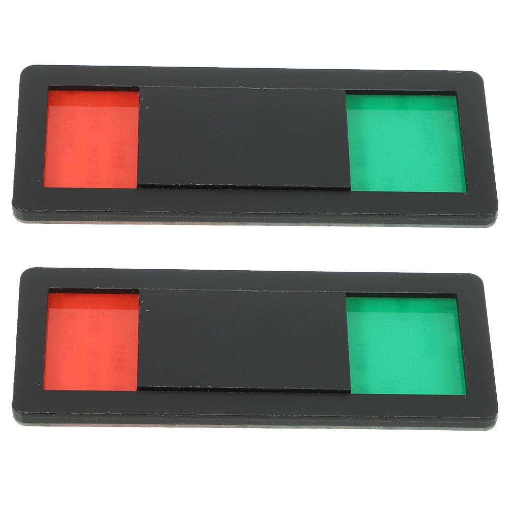 2Pcs Bathroom Door Signboard Sturdy ABS Material Vacant Occupied Slide Indicator Easy Install Self Adhesive Toilet Privacy 7X3X0.5CM