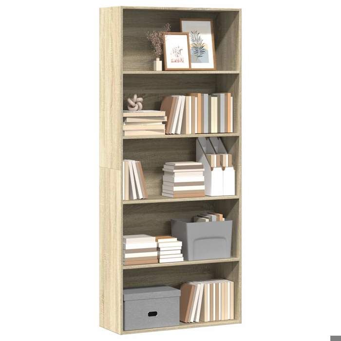 VidaXL Bookcase Sonoma Oak 80x30x189 Cm Engineered Wood, Bookcase, Bookshelf, Shelf, Cabinet of 3314671