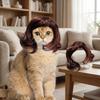 Pet Supplies Big Wave Pet Wigs Lightweight Breathable Cat Short Curly Hair Adjustable Cute Pet Costume Wigs Photography Props