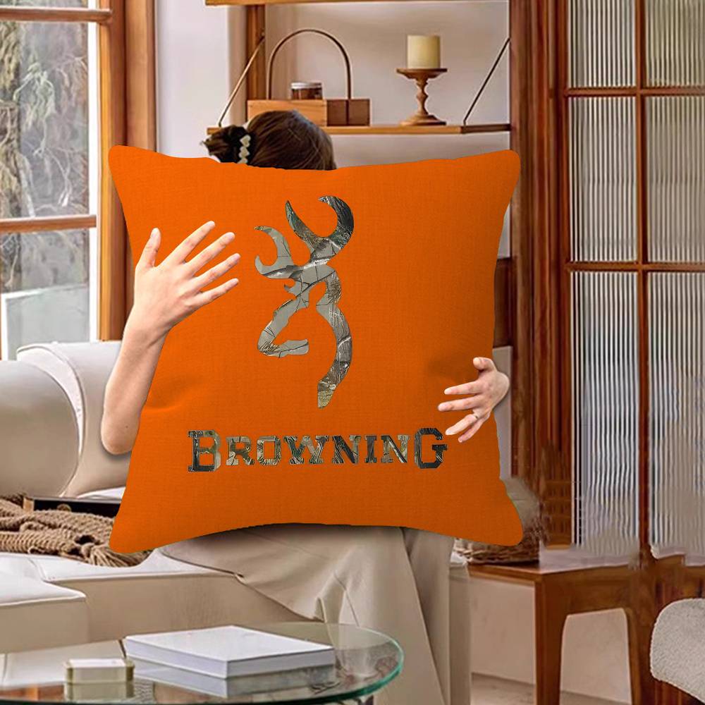 B-Brownings Logo Pillow Gift Home Office Decoration Bedroom Sofa Car Cushion Cover Case 45x45