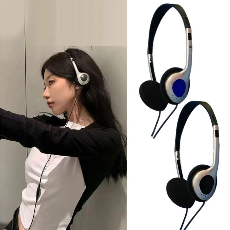 Headphones Personality Retro Headsets Blue Black Fashion Style Headsets Over Ear Earbud 3.5mm Headsets