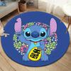 1 Stück Lilo und Stitch Muster Runder Teppich, Schlafzimmer Wohnzimmer Bodenmatte, Spielzimmer Schlafzimmer Wohnzimmer Innen Dekor Teppich, Ästhetisches Zimmer