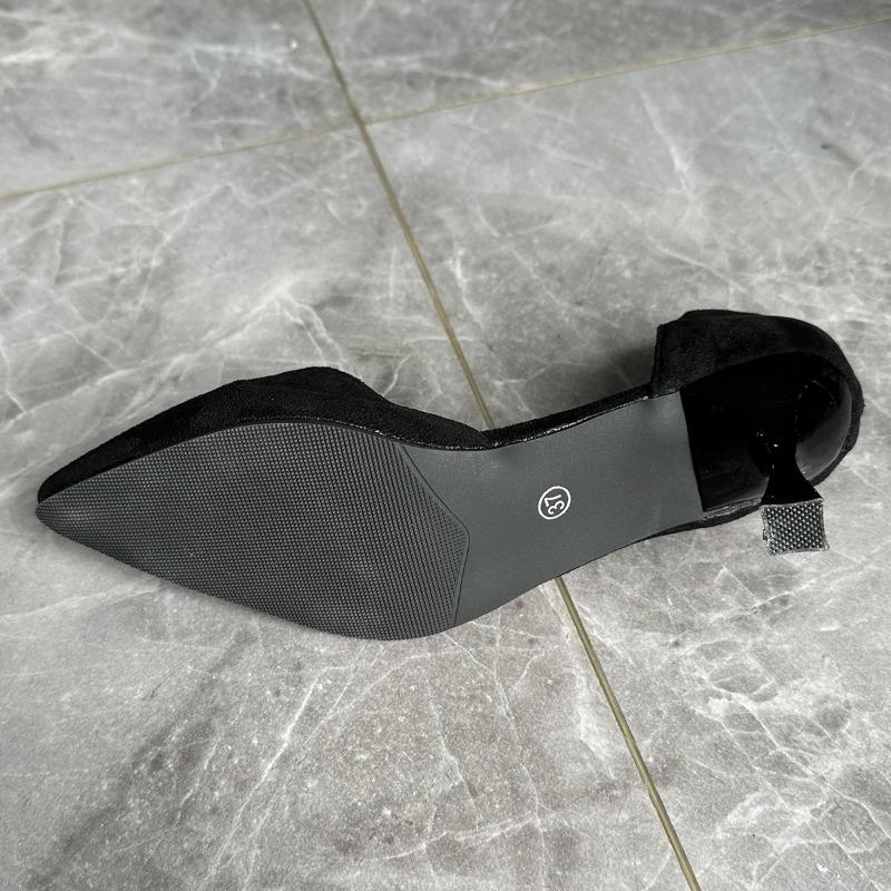 Fashion Hot Sale Women' Thin Heel Shoes New Fashion New Style Pointy Women's Shoes Shallow Mouth Suede Slip-on Wear-resistant High Heels