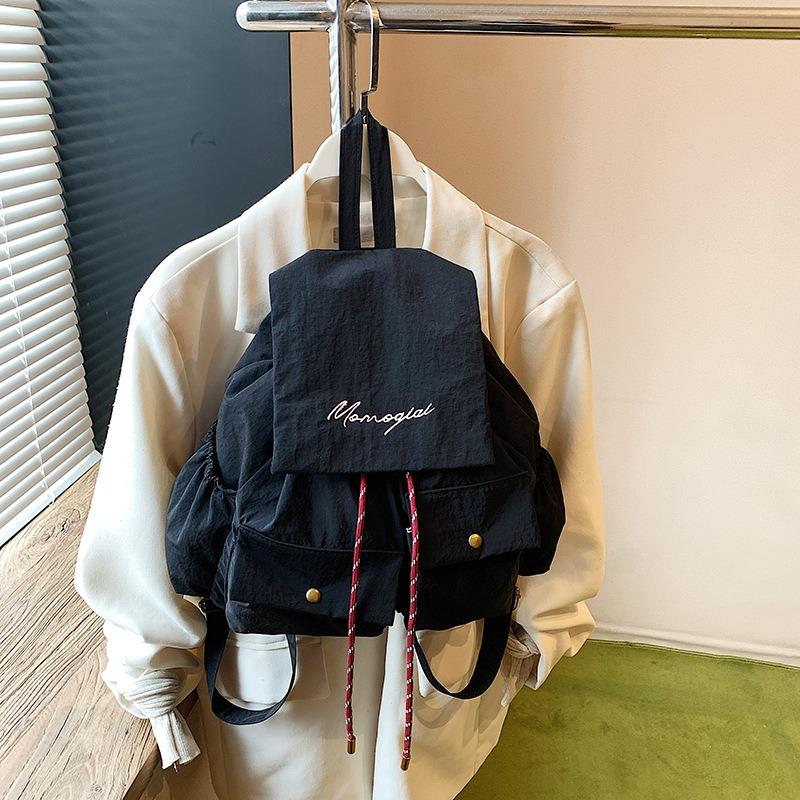 Casual bag backpack women's bag large capacity backpack new fashion texture solid color big bag summer