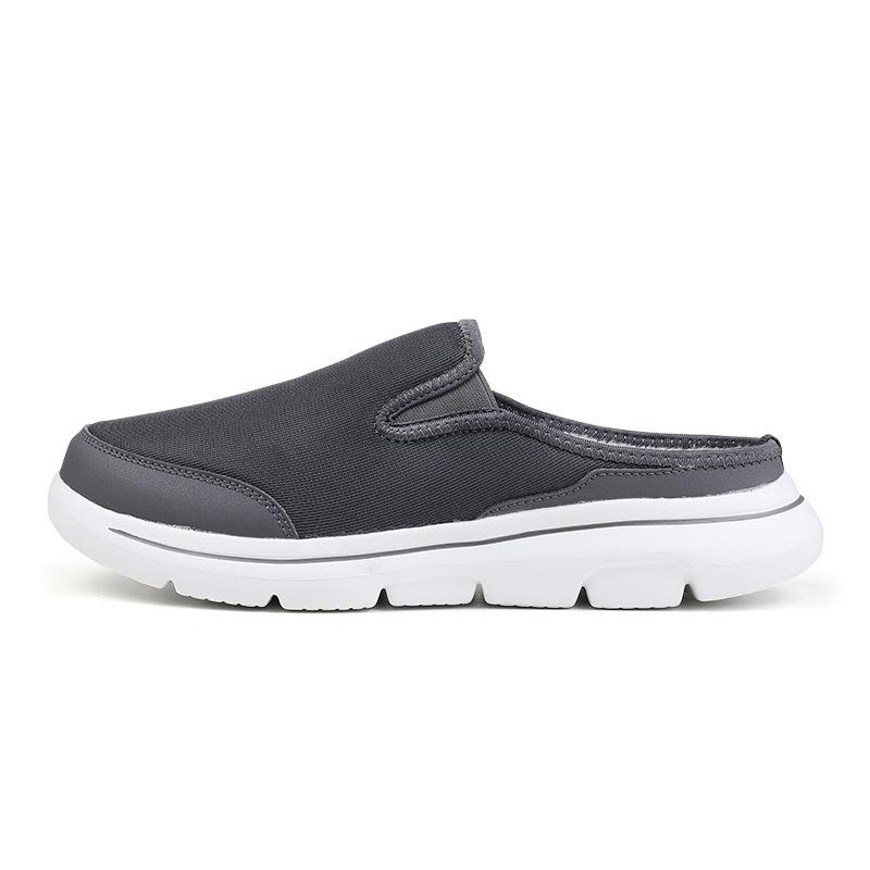 

Cotton slippers indoor and outdoor non-slip velvet thermal cloth shoes Oxford cloth waterproof casual half tray 48 темно-сірий