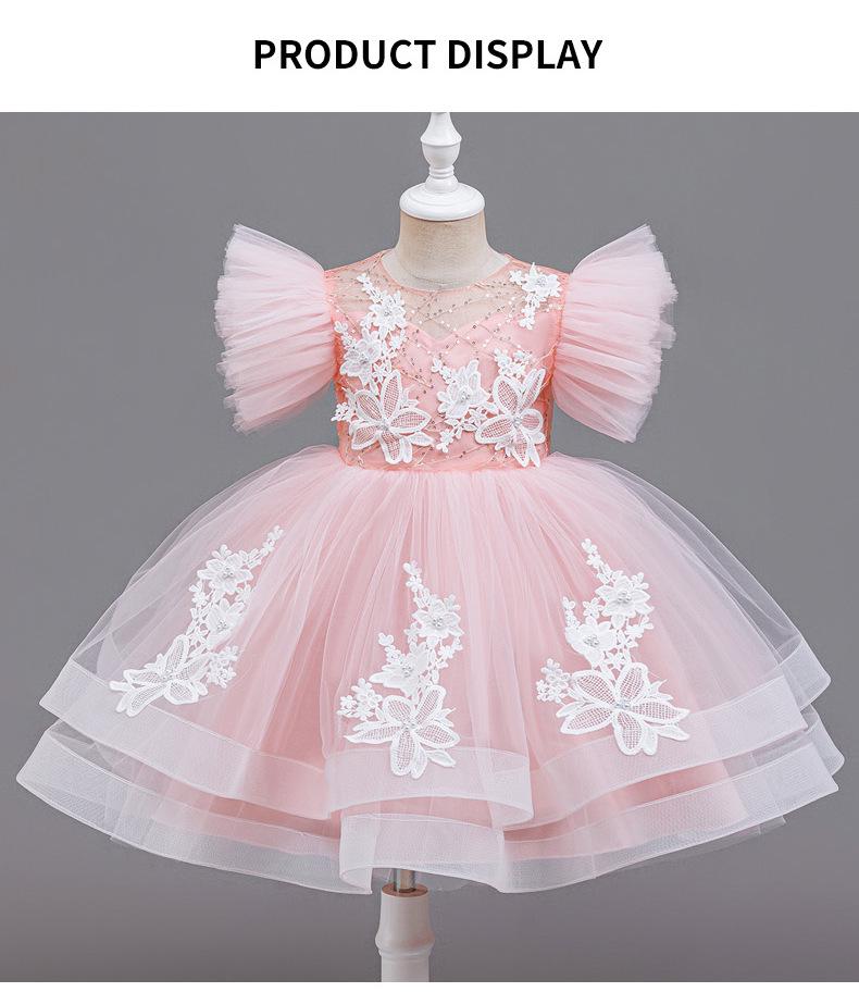 Girls' Mesh Princess Dress - Puffy Gown for Weddings, Holidays, Parties, Performances & Children's Day Gift.