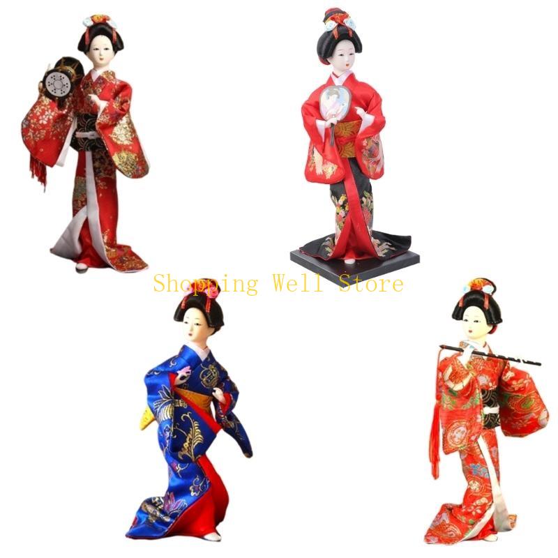 KX4B Japanese Kimono Dolls Table Centerpieces Figurine Ornament for Restaurant Decors