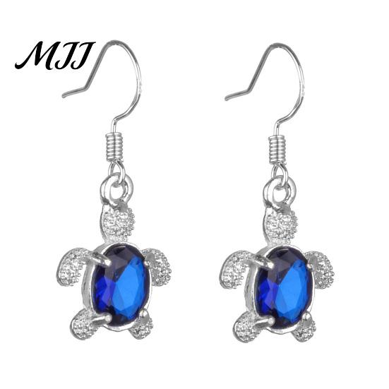 Alloy Earrings 1 Pair Hook Earrings, Turtle Shape Drop with Rhinestones Vacation Style Jewelry Inlaid, Summer Polished Smooth for Gift Long
